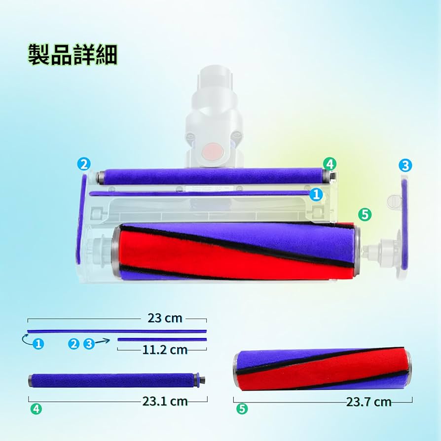 【分解クリーニング済】dyson 純正 v10 fluffyヘッド ダイソン V7 V8 V10 V11 ヘッド 分解 ソフトローラー フェルト